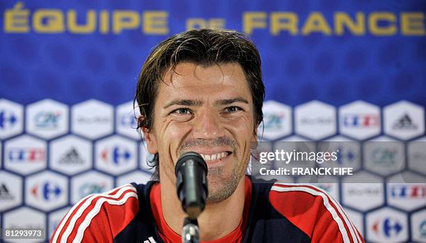 French national football team goalkeaper Gregory Coupet answers the press, on May 29, 2008 in Toulouse, on the eve of France friendly football match...