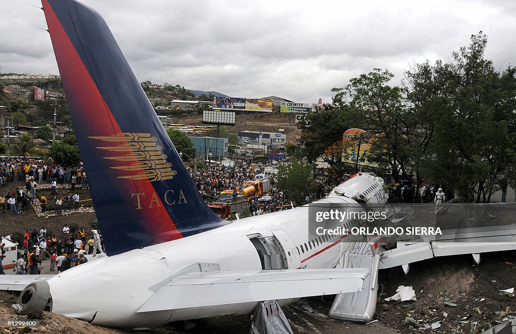 Taca Car General view of the TACA airplane that crashed at the Toncontin... News ...