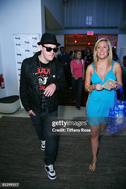 Musician Joel Madden and Melanie Segal at Melanie Segal's Hollywood Platinum Lounge at The W Hotel for the MTV Awards Day 1 on May 29, 2008 in Los...