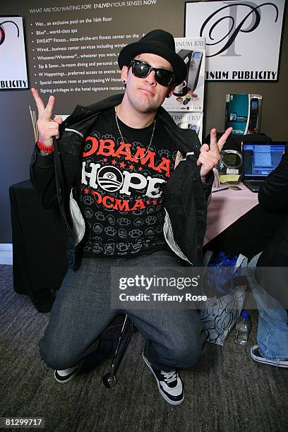 Musician Joel Madden poses at Melanie Segal's Hollywood Platinum Lounge at The W Hotel for the MTV Awards Day 1 on May 29, 2008 in Los Angeles,...