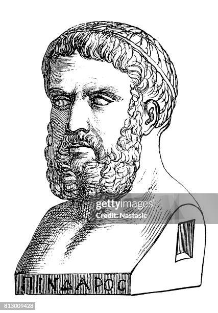 pindar ( circa 518– circa 438 bc ) , greek lyric poet - storyteller stock illustrations