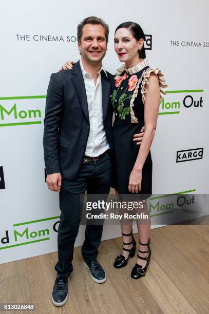 Harry Kargman and Jill Kargman attend The Cinema Society and Kargo host the season 3 Premiere Of Bravo's "Odd Mom Out" at the Whitby Hotel on July...