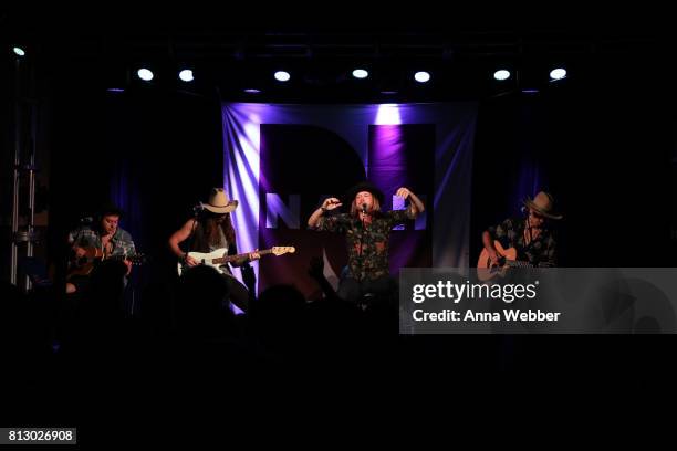 Graham Deloach, Bill Satcher, Michael Hobby and Zach Brown of A Thousand Horses perform at 3rd and Lindsley on July 11, 2017 in Nashville, Tennessee.
