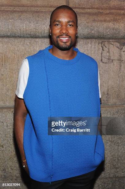 Serge Ibaka attends Raf Simons SS18 Runway Show with FIJI Water at Golden Sun Life Day Care on July 11, 2017 in New York City.