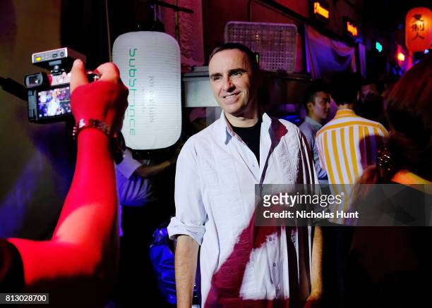 Designer Raf Simons poses during the Raf Simons front row during NYFW: Men's July 2017 on July 11, 2017 in New York City.