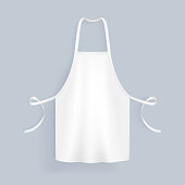 White blank kitchen cotton apron isolated vector illustration