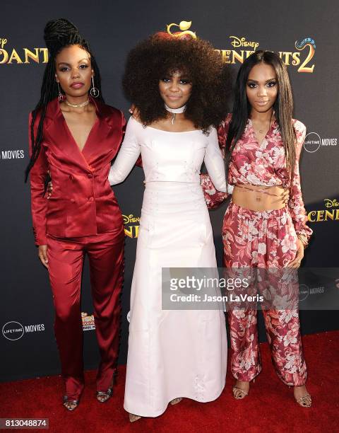 Actresses Sierra McClain, China Anne McClain and Lauryn McClain attend the premiere of "Descendants 2" at The Cinerama Dome on July 11, 2017 in Los...