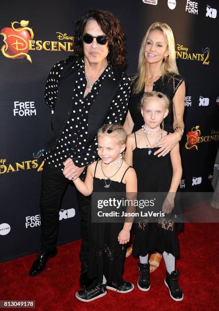 Musician Paul Stanley of the band Kiss, wife Erin Sutton and daughters Emily Grace Stanley and Sarah Brianna Stanley attend the premiere of...