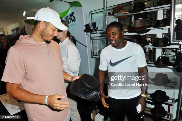 Seth Curry and Ronnie Hillman attends the GBK Pre-ESPY Event at Luxe On Rodeo Drive on July 11, 2017 in Beverly Hills, California.