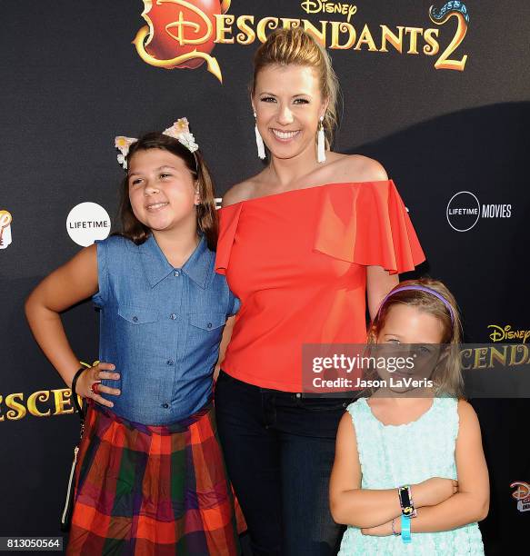 Actress Jodie Sweetin and daughters Zoie Laurel May Herpin and Beatrix Carlin Sweetin Coyle attend the premiere of "Descendants 2" at The Cinerama...