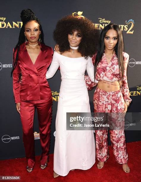 Actresses Sierra McClain, China Anne McClain and Lauryn McClain attend the premiere of "Descendants 2" at The Cinerama Dome on July 11, 2017 in Los...