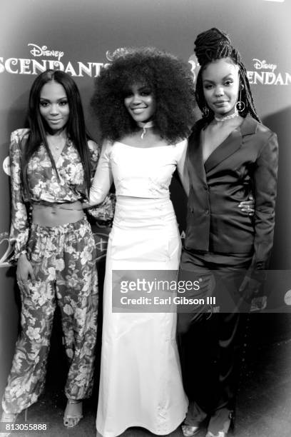 Sierra McClain, China Anne McClain and Lauryn McClain attend the Premiere Of Disney Channel's "Descendants 2" at The Cinerama Dome on July 11, 2017...