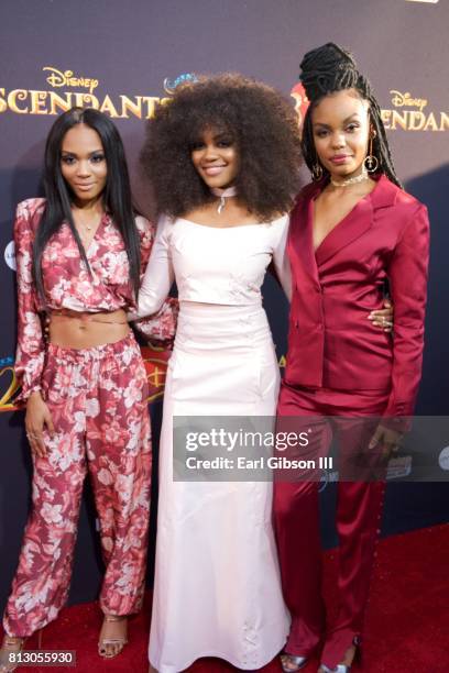 Sierra McClain, China Anne McClain and Lauryn McClain attend the Premiere Of Disney Channel's "Descendants 2" at The Cinerama Dome on July 11, 2017...