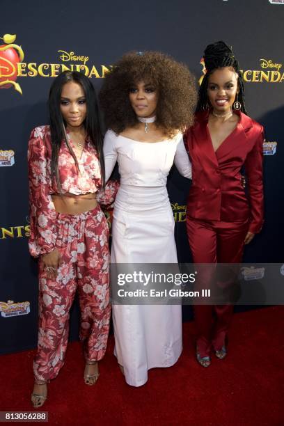 Sierra McClain, China Anne McClain and Lauryn McClain attend the Premiere Of Disney Channel's "Descendants 2" at The Cinerama Dome on July 11, 2017...