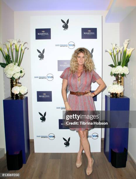 Rachel Hunter attends the Talent Resources Sports Party hosted by Martell Cognac at Playboy Headquarters on July 11, 2017 in Los Angeles, California.