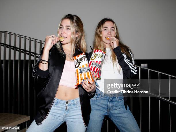 Allie Kaplan and Lexi Kaplan attend the Talent Resources Sports Party hosted by Martell Cognac at Playboy Headquarters on July 11, 2017 in Los...