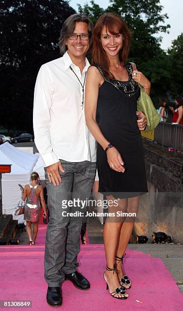 Percy Hoven and Silvia Laubenbacher attend the Joy Trend award 2008 at Haus der Kunst on May 30, 2008 in Munich, Germany.