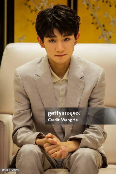 Wangyuan, TFBOYS members£¬the famous Chinese singer, him present at the 2017 forum on rural headmasters on July 12, 2017 in Hangzhou, Zhejiang...