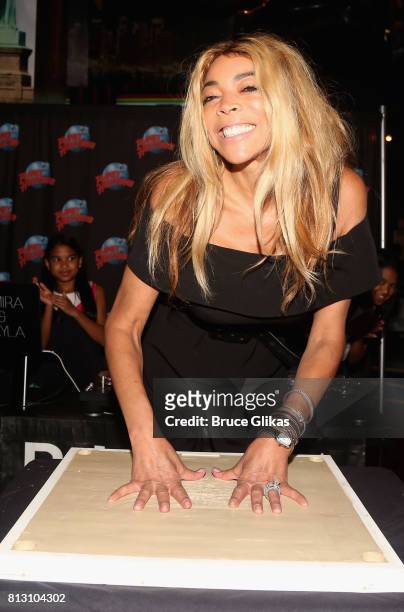 Wendy Williams gets immortalized with her handprints on the wall of fame at Planet Hollywood during a celebration for her Hunter Foundation Charity...
