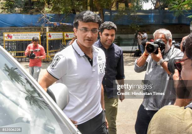 Cricket Advisory Committee Chief Sourav Ganguly arrives for a press conference for Indian cricket team coach at BCCI headquarters, on July 10, 2017...