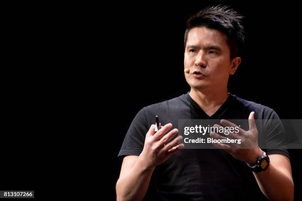 Min-Liang Tan, co-founder and chief executive officer of Razer Inc., speaks during the Rise conference in Hong Kong, China, on Wednesday, July 12,...