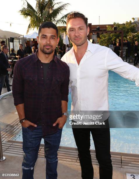 Wilmer Valderrama and Tao Group Co-Founder Jason Strauss attend The Grand Opening Of The Highlight Room at DREAM Hollywood on July 11, 2017 in...