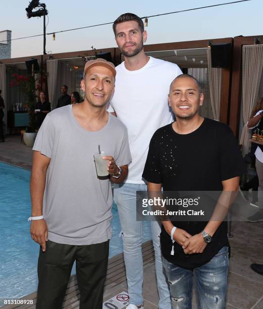Vice, Jeff Withey and guest attend The Grand Opening Of The Highlight Room on July 11, 2017 in Hollywood, California.