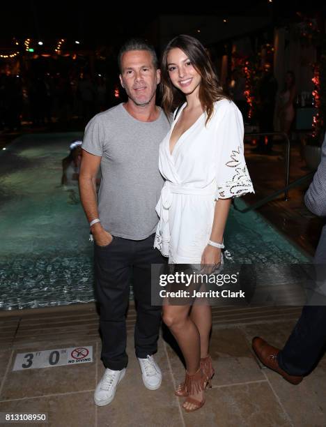 Scott Lipps and Celine Farach attend The Grand Opening Of The Highlight Room on July 11, 2017 in Hollywood, California.