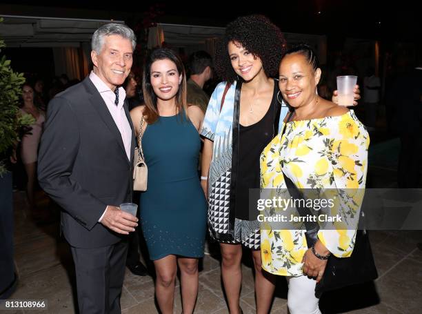 Michael Buffer, Christine Buffer and Nathalie Emmanuel attend The Grand Opening Of The Highlight Room at DREAM Hollywood on July 11, 2017 in...