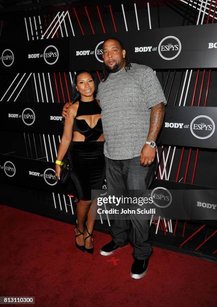 Dominique Penn and NFL player Donald Penn at BODY at ESPYS at Avalon on July 11, 2017 in Hollywood, California.