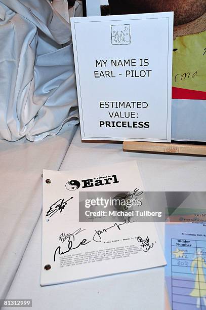Pilot script signed by cast members of the TV show "My Name Is Earl", to be auctioned off at the 12th Annual Families Matter Benefit and Celebration...