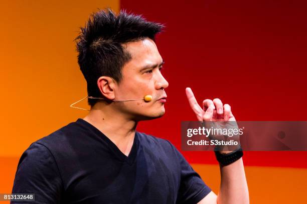 Min-Liang Tan, founder, chief executive officer and creative director of Razer, attends the Day 2 of the RISE Conference 2017 at the Hong Kong...