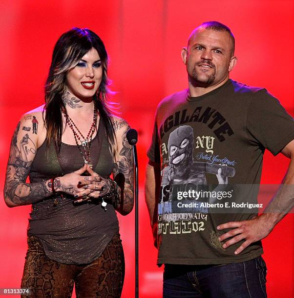 S Kat Von D and UFC fighter Chuck Liddell present the "Ballsiest Band" award onstage during the taping of Spike TV's 2nd Annual "Guys Choice" Awards...