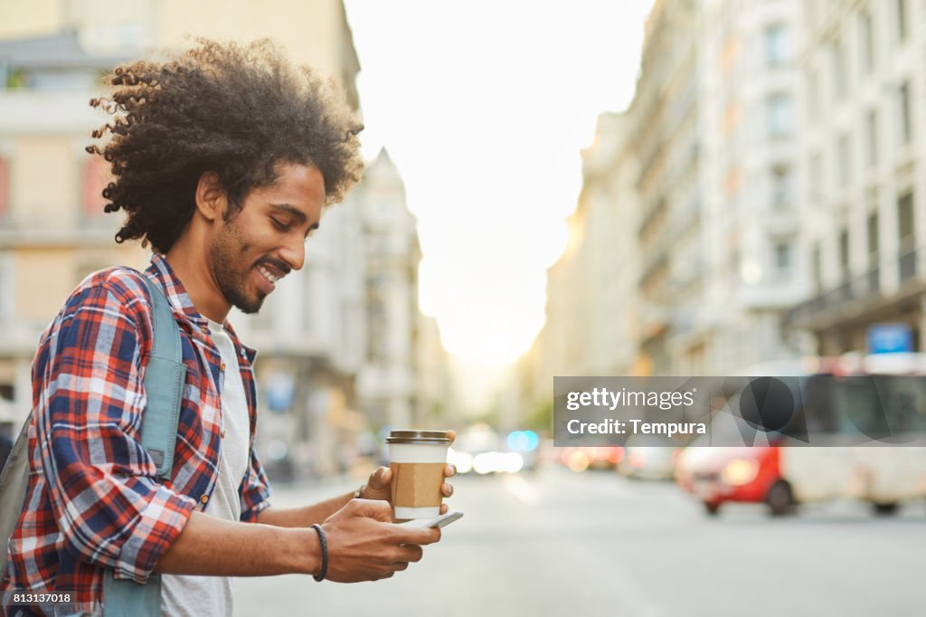 Young trendy man in Barcelona.