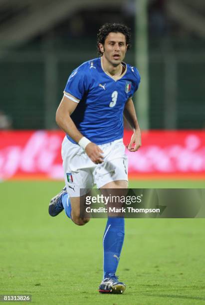 Fabio Grosso of Italy in action during the international friendly between Italy and Belgium at the Artemio Franchi Stadium on May 30, 2008 in...