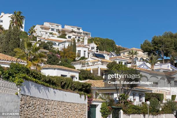 Riviera del Sol, Mijas, Costa del Sol, Malaga Province, Andalusia, southern Spain. Typical villas on the estate. Property.