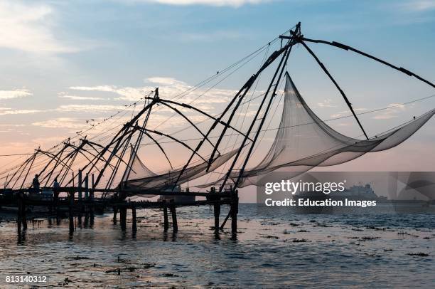 Chinese fishing nets, Fort Kochi, Cochin, Kerala, India.