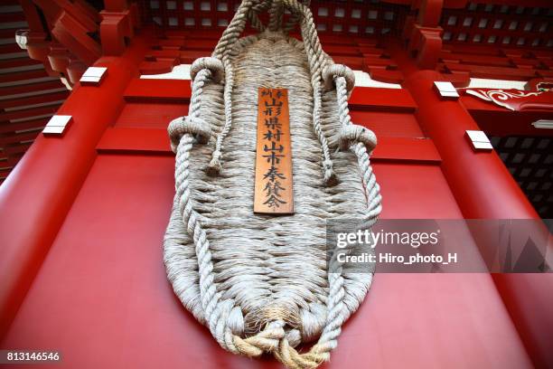 the giant japanese traditional straw sandals - waraji stock pictures, royalty-free photos & images