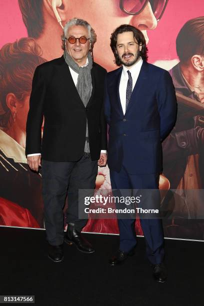 George Miller and Edgar Wright arrive ahead of the Baby Driver Australian Premiere at Event Cinemas George Street on July 12, 2017 in Sydney,...