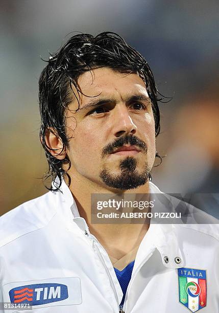 Italy's midfielder Gennaro Ivan Gattuso poses before an Italy vs Belgium friendly football match at Artemio Franchi stadium in Florence on May 30...