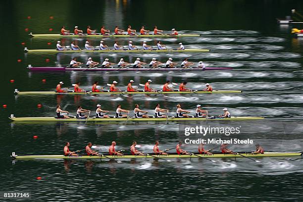 Beginning of the Men's Eight-Repechage race during day two of the FISA Rowing World Cup at the Rotsee on May 31, 2008 in Lucerne, Switzerland.