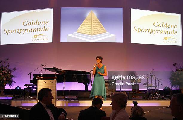 Franziska Schenk attends the 'Goldene Sportpyramide Award' at the Adlon Hotel on May 31, 2008 in Berlin, Germany.