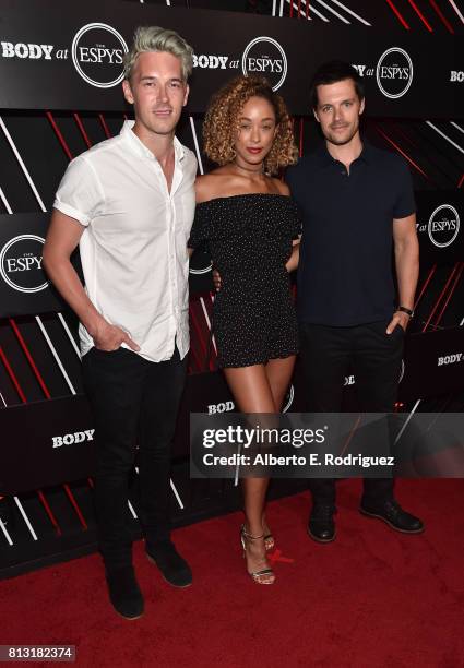 Actors Sam Palladio, Chaley Rose and Nick Jandl attend the BODY at The EPYS Pre-Party at Avalon Hollywood on July 11, 2017 in Los Angeles, California.