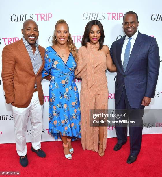 Will Packer, Heather Packer Packer, Regina Hall and Kasim Reed attend "Girls Trip" atlanta Screening at SCADshow on July 11, 2017 in Atlanta, Georgia.