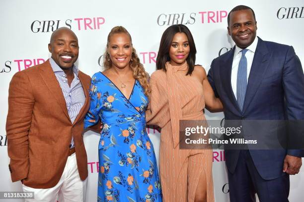 Will Packer, Heather Packer Packer, Regina Hall and Kasim Reed attend "Girls Trip" atlanta Screening at SCADshow on July 11, 2017 in Atlanta, Georgia.