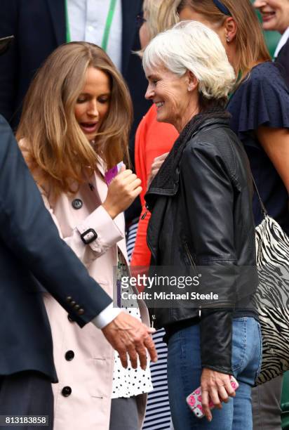 Andy Murray's wife Kim and mother Judy look on from centre court on day eight of the Wimbledon Lawn Tennis Championships at the All England Lawn...