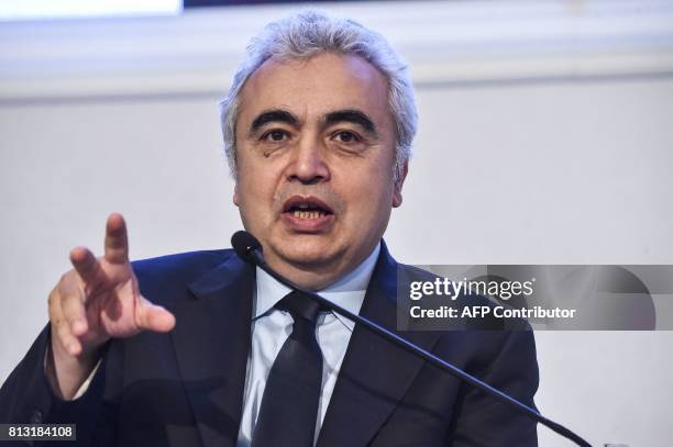 International Energy Agency executive director Fatih Birol speaks on July 12, 2017 at the IEA- OPEC dialogue session during the 22nd World Petroleum...