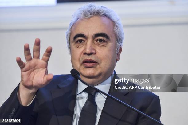 International Energy Agency executive director Fatih Birol speaks on July 12, 2017 at the IEA- OPEC dialogue session during the 22nd World Petroleum...