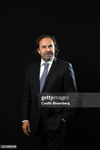 Thomas Flohr, chairman and founder of VistaJet Holding SA, poses for a photograph following a Bloomberg Television interview in London, U.K., on...