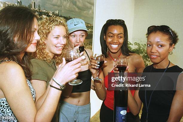 Precious, a music group representing United Kingdom for the Eurovision Song Contest 1999, poses for photographers during a press conference in...